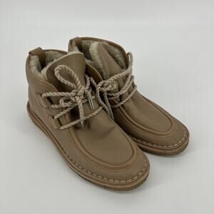 Either/Or The Shearling Boot Vanilla Womens Size 9 Leather Portugal Made Warm